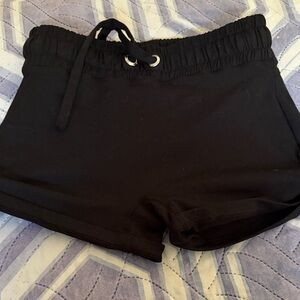 Black Women's Drawstring Waist Shorts bombshell sportswear